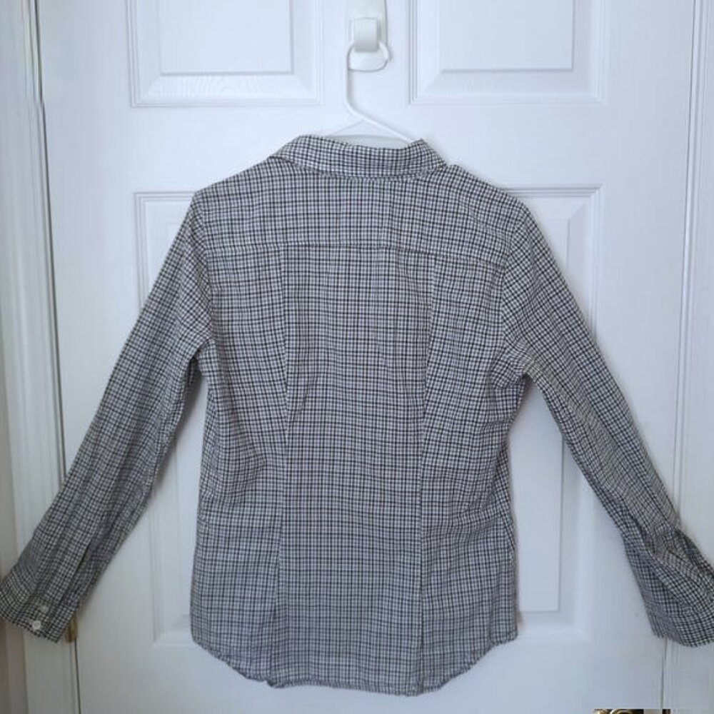 Elizabeth and James check plaid fitted button-down shirt M - Picture 4 of 6